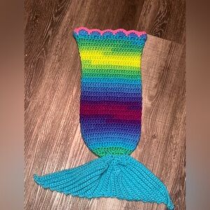 Colorful Crochet Mermaid Tail Blanket for baby